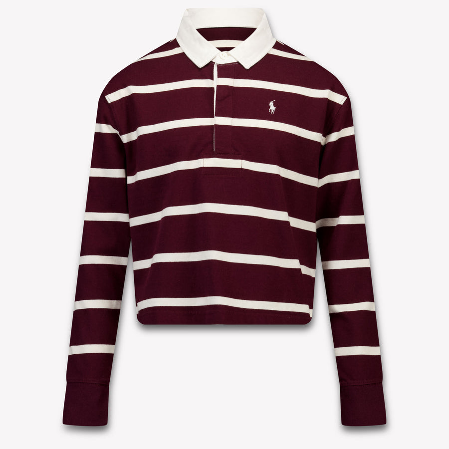 Ralph Lauren Kids Girls Polo In Bordeaux