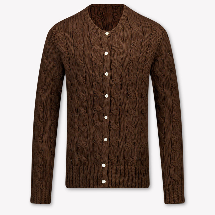 Ralph Lauren Kids Girls Cardigan In Brown