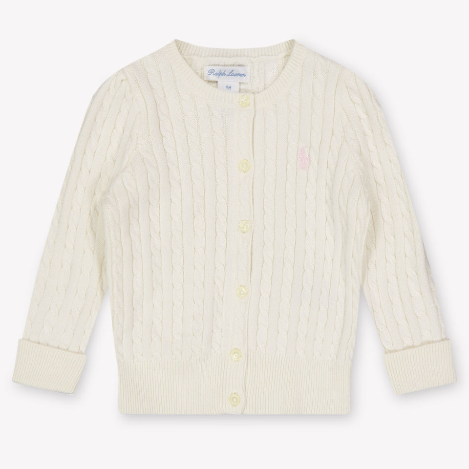 Ralph Lauren Baby Girls Cardigan In OffWhite
