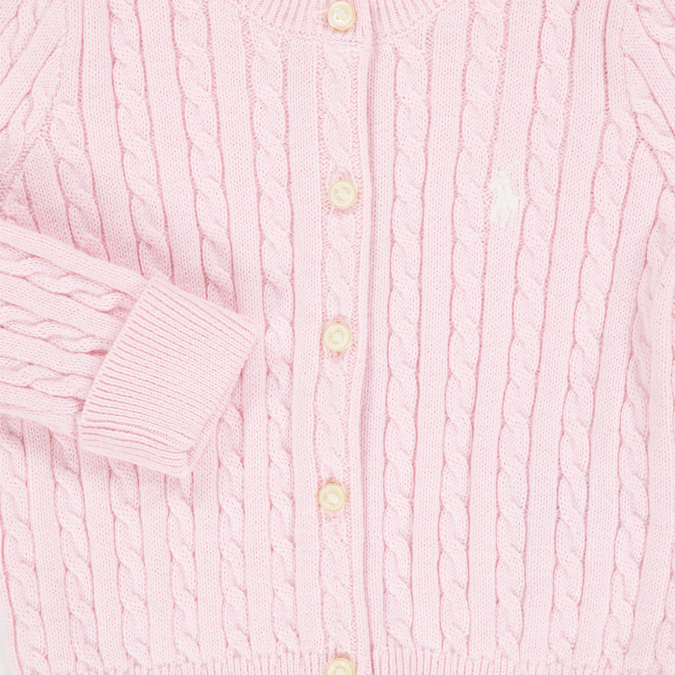 Ralph Lauren Baby Girls Cardigan In Light Pink