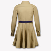 Ralph Lauren Kids Girls Dress In Khaki