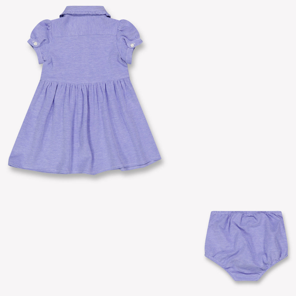 Ralph Lauren Baby Meisjes Jurk In Licht Blauw