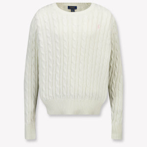 Ralph Lauren Kids Girls Sweater In OffWhite