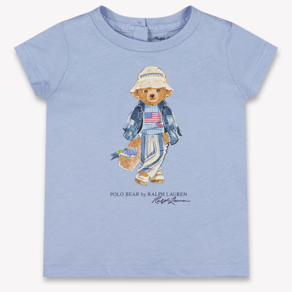 Ralph Lauren Baby Meisjes T-Shirt In Licht Blauw