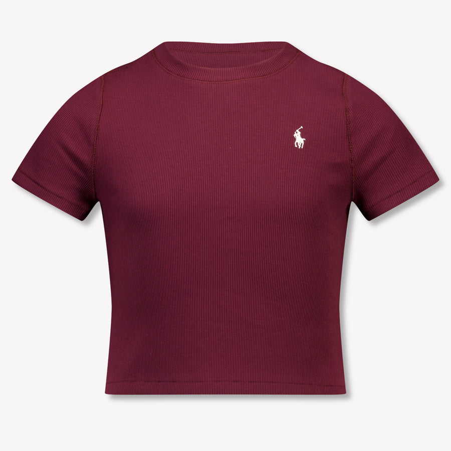 Ralph Lauren Kinder Meisjes T-Shirt In Bordeaux