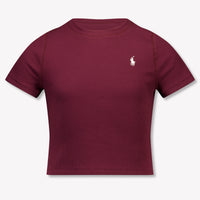 Ralph Lauren Kinder Meisjes T-Shirt In Bordeaux
