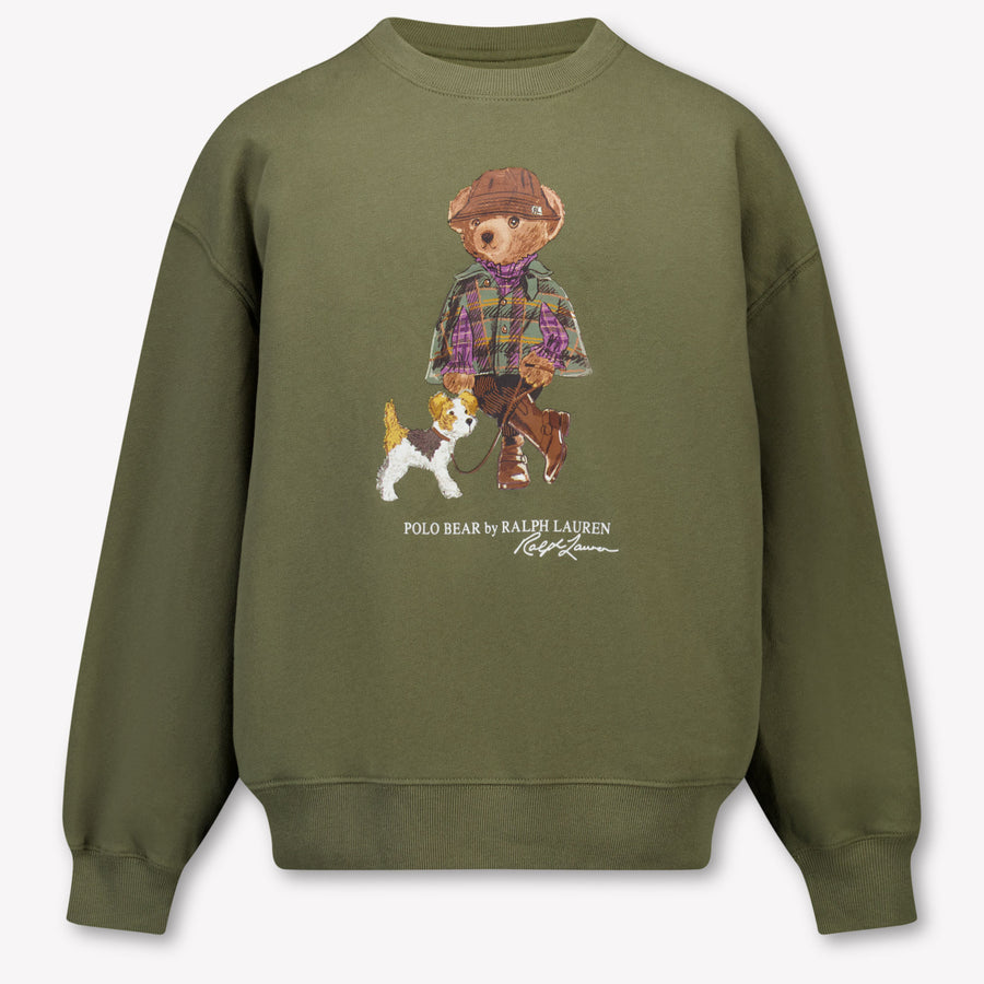 Ralph Lauren Girls Sweater in Olive Green