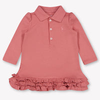 Ralph Lauren Baby Girls Dress In Old Pink
