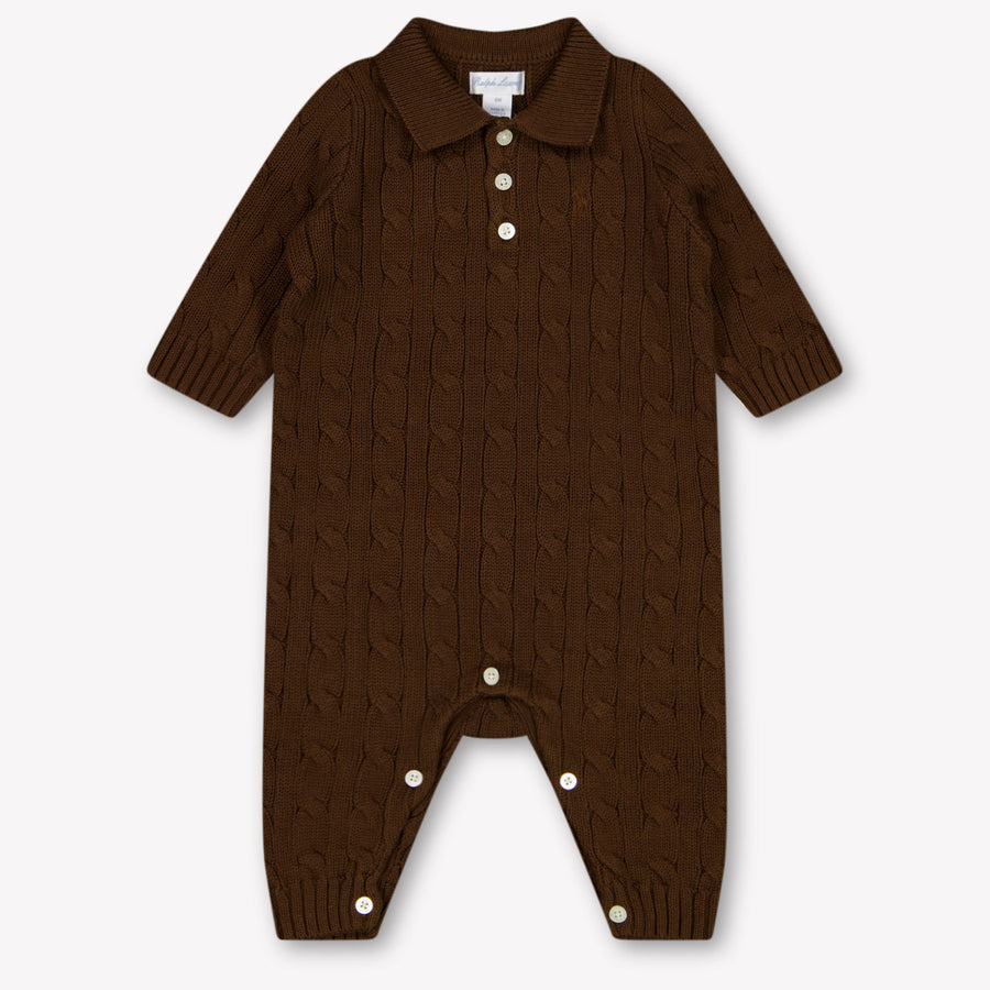 Ralph Lauren Baby Boys Playsuit In Brown