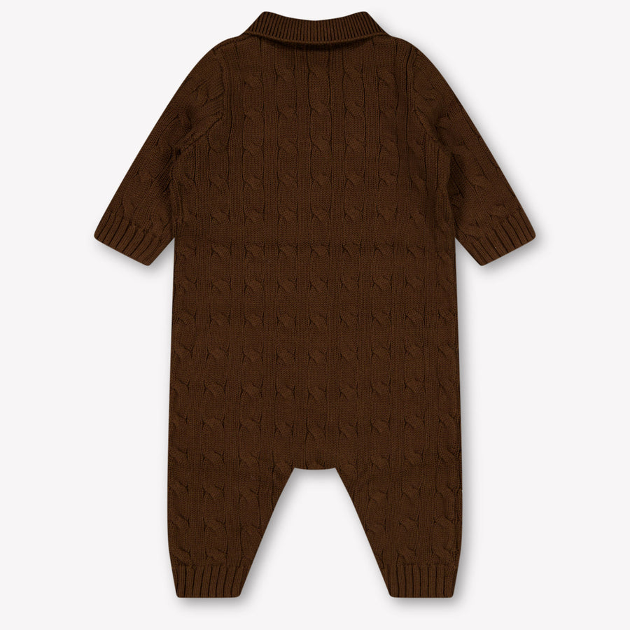 Ralph Lauren Baby Boys Playsuit In Brown
