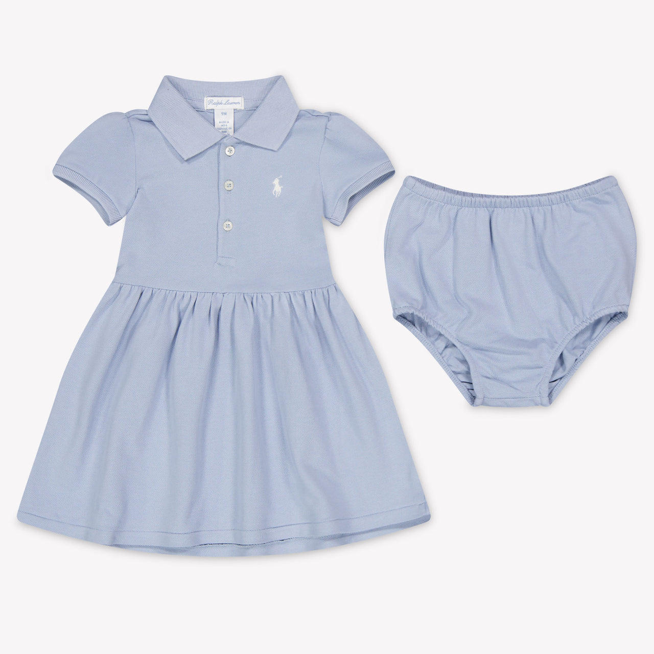 Ralph Lauren Baby Meisjes Jurk In Licht Blauw