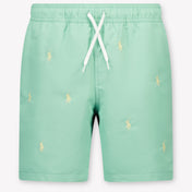 Ralph Lauren Kids Boys Swimwear In Light Green