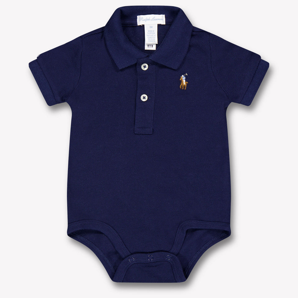 Ralph Lauren Baby Unisex Rompertje In Navy