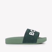 Boss Jongens Slippers In Groen