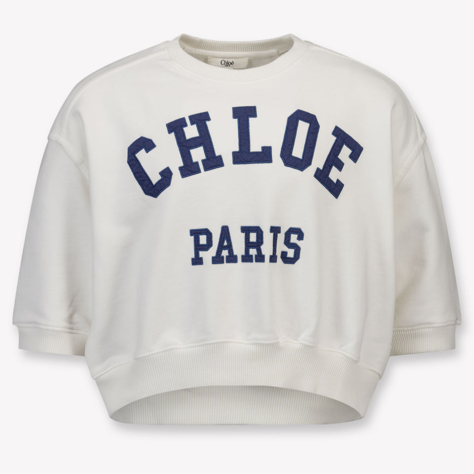 Chloe Kids Girls Sweater In White