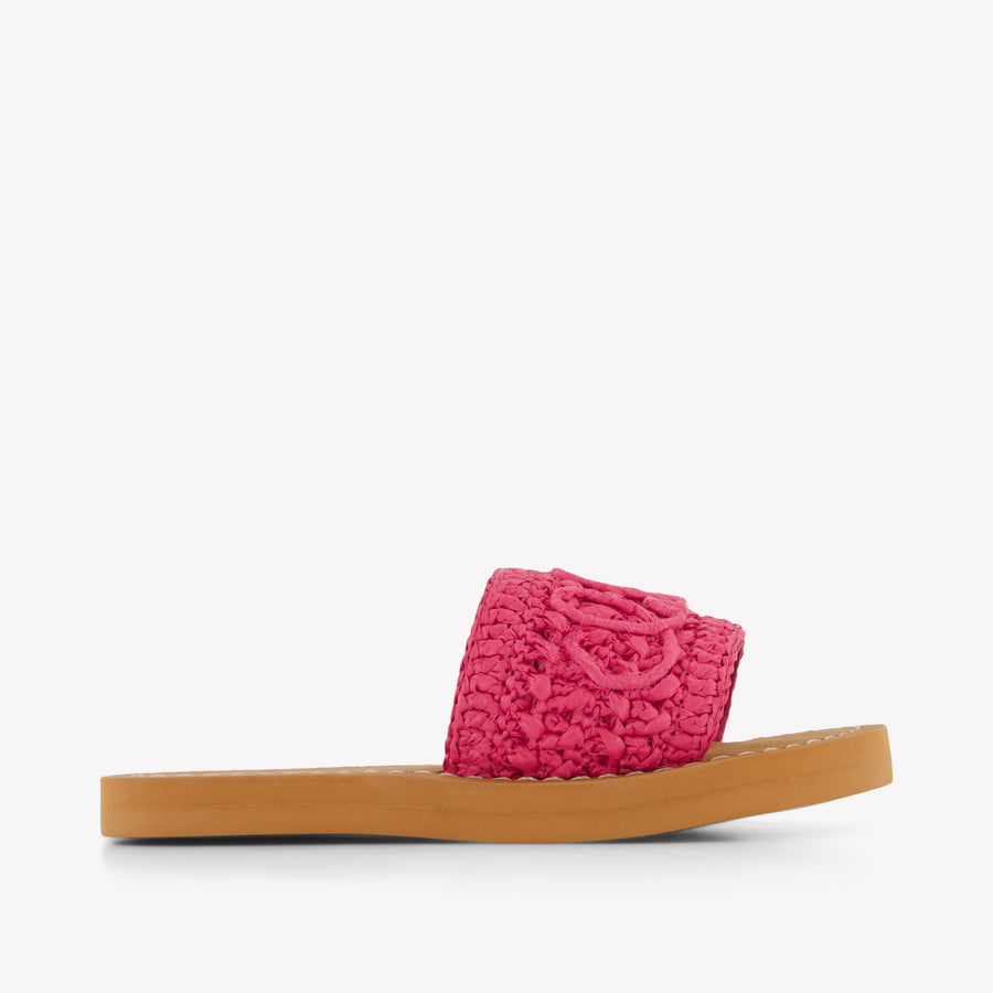 Chloe Girls Slides in Fuchsia