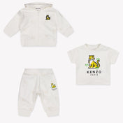 Kenzo Kids Baby Jongens Joggingpak In Off White