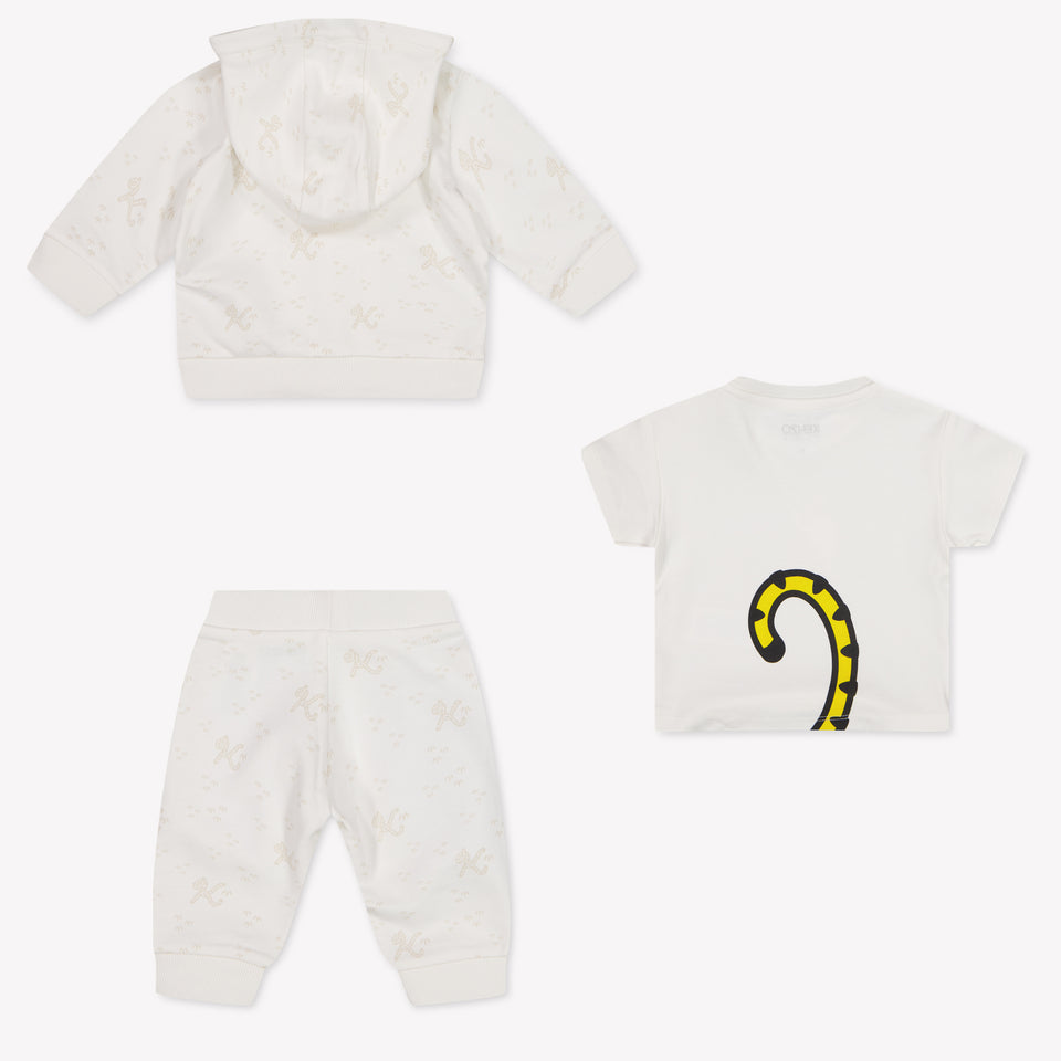 Kenzo Kids Baby Jongens Joggingpak In Off White