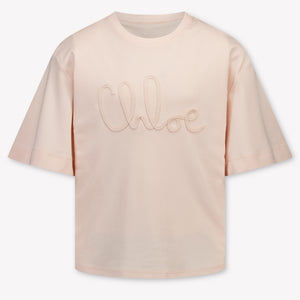 Chloe Kinder Meisjes T-Shirt In Licht Roze