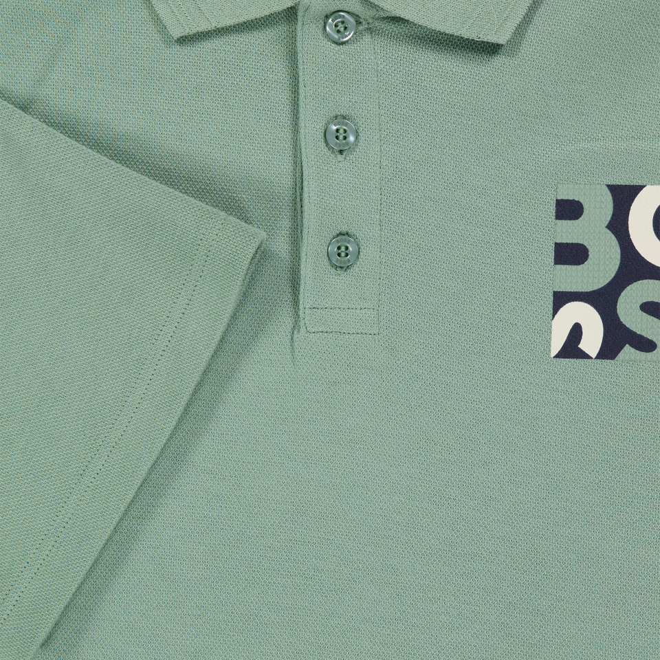 Boss Kids Boys Polo In Green
