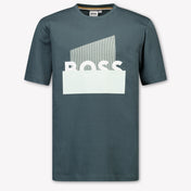 Boss Kids Boys T-Shirt In Dark Green