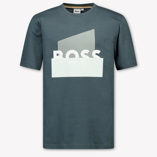 Boss Kids Boys T-Shirt In Dark Green