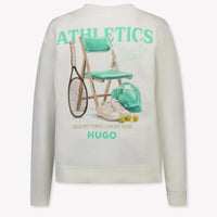 HUGO Kids Boys Sweater In Light Beige
