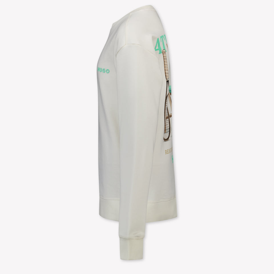 HUGO Kids Boys Sweater In Light Beige