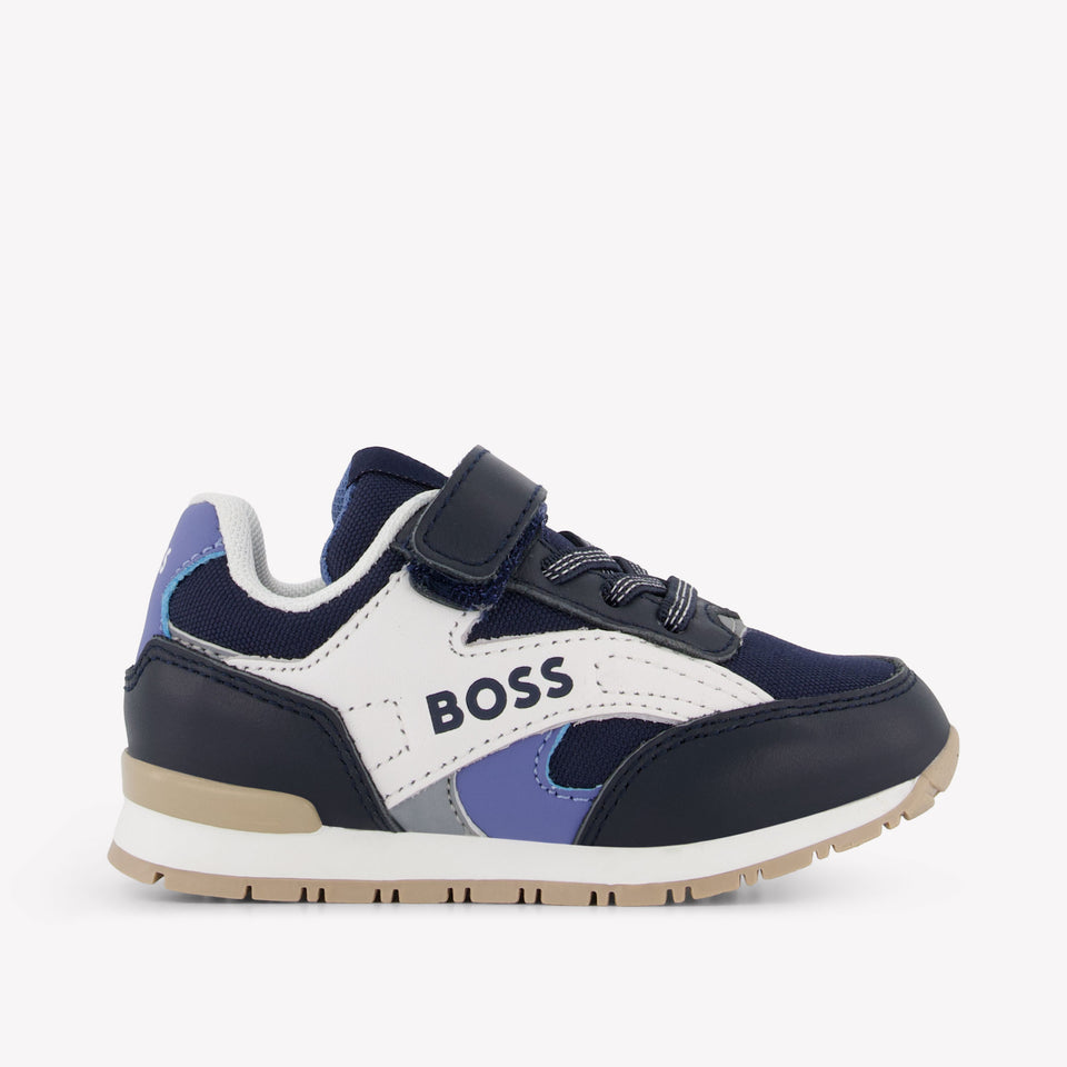 Boss Boys Sneakers In Navy