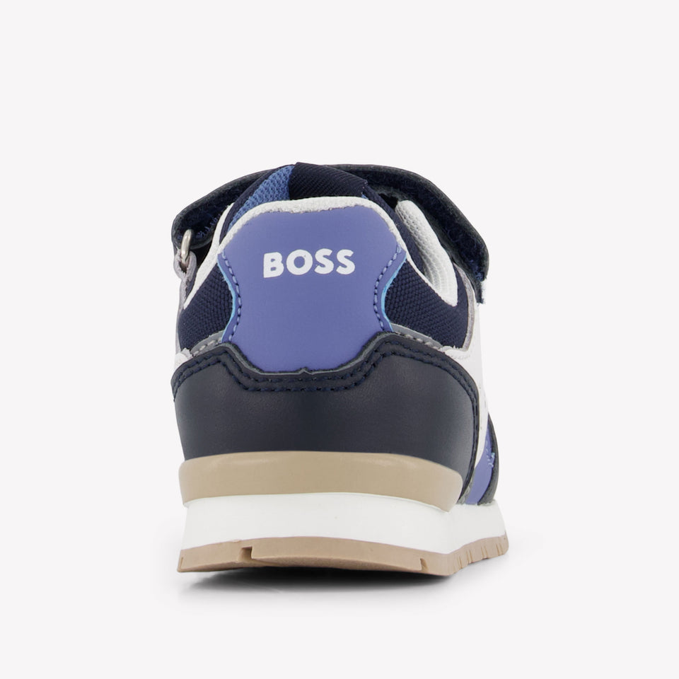 Boss Boys Sneakers In Navy