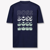 Boss Kids Boys T-Shirt In Navy