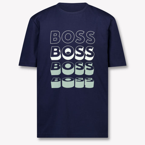 Boss Kids Boys T-Shirt In Navy