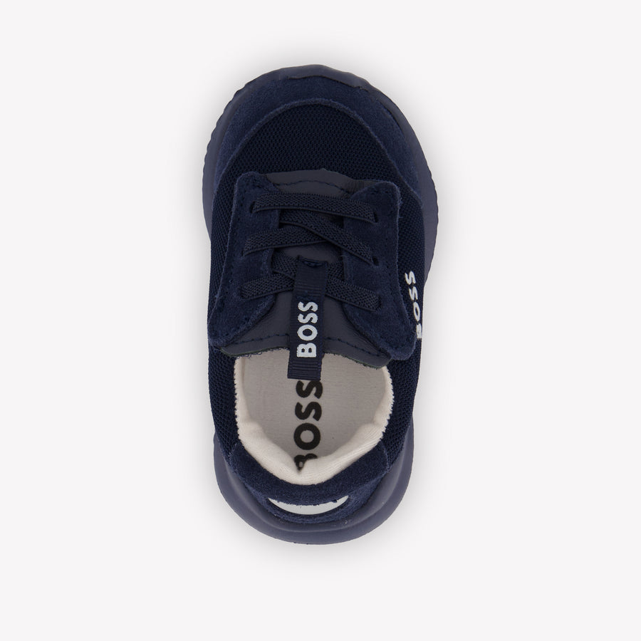 Boss Jongens Sneakers In Navy
