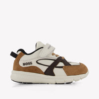 Boss Boys Sneakers In Beige