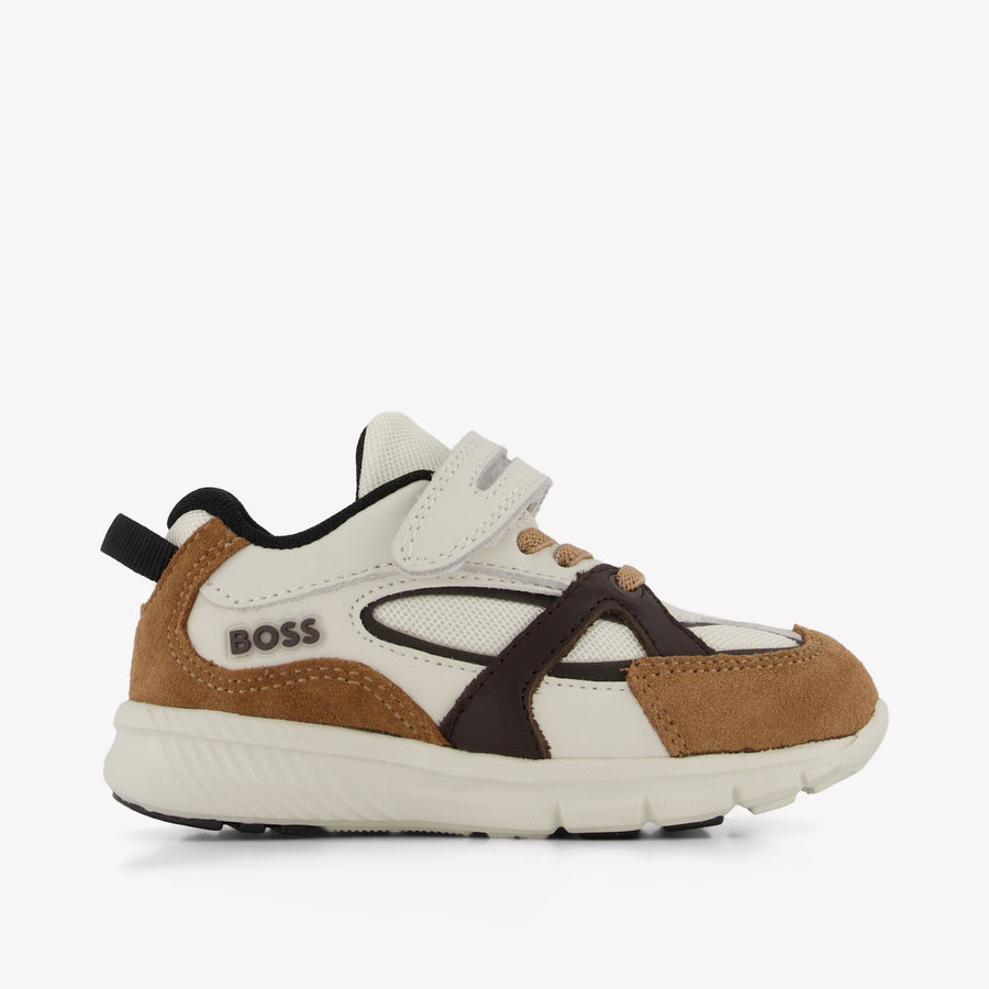 Boss Boys Sneakers In Beige
