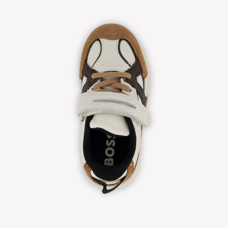 Boss Boys Sneakers In Beige