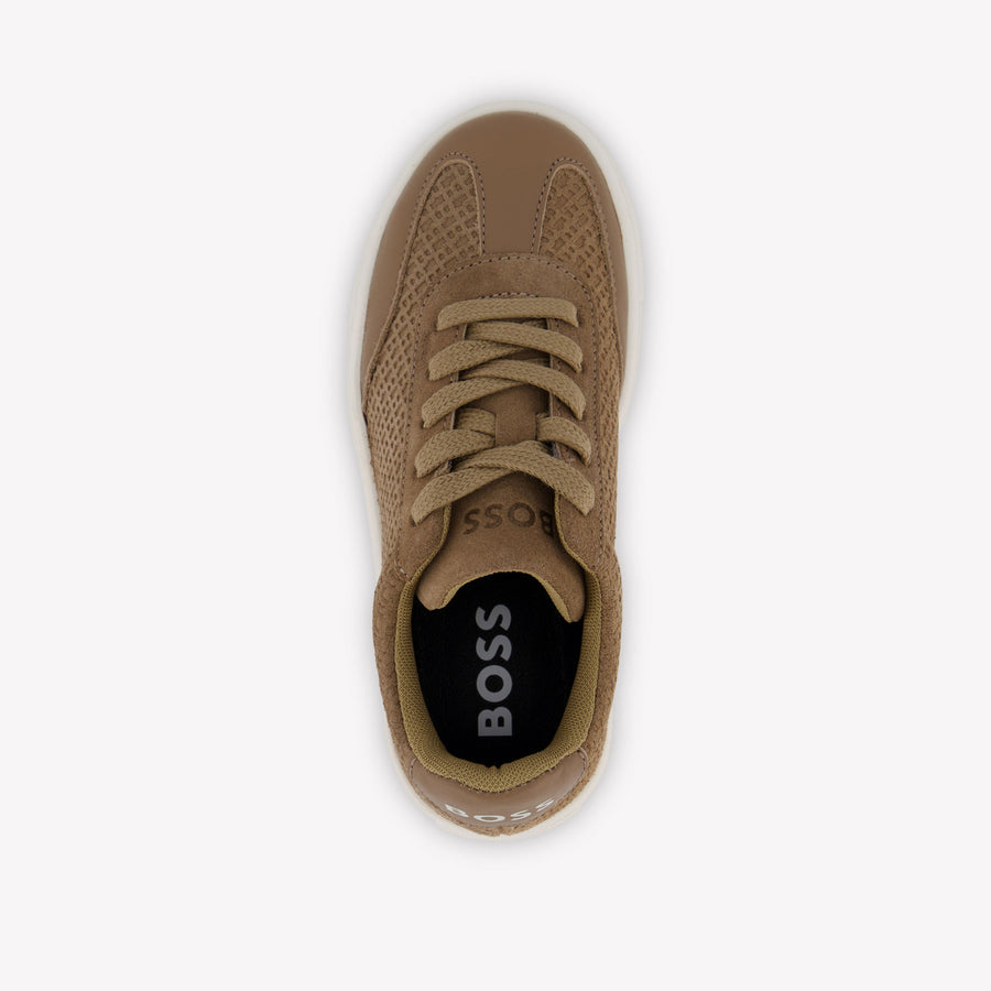 Boss Boys Sneakers In Beige
