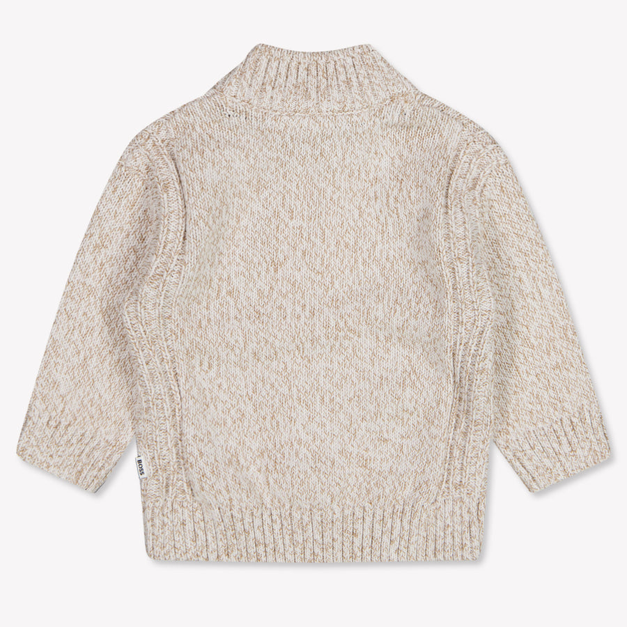 Boss Baby Boys Cardigan In Light Beige
