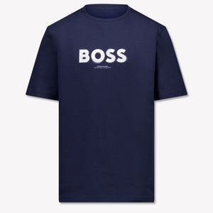 Boss Kinder Jongens T-Shirt In Navy