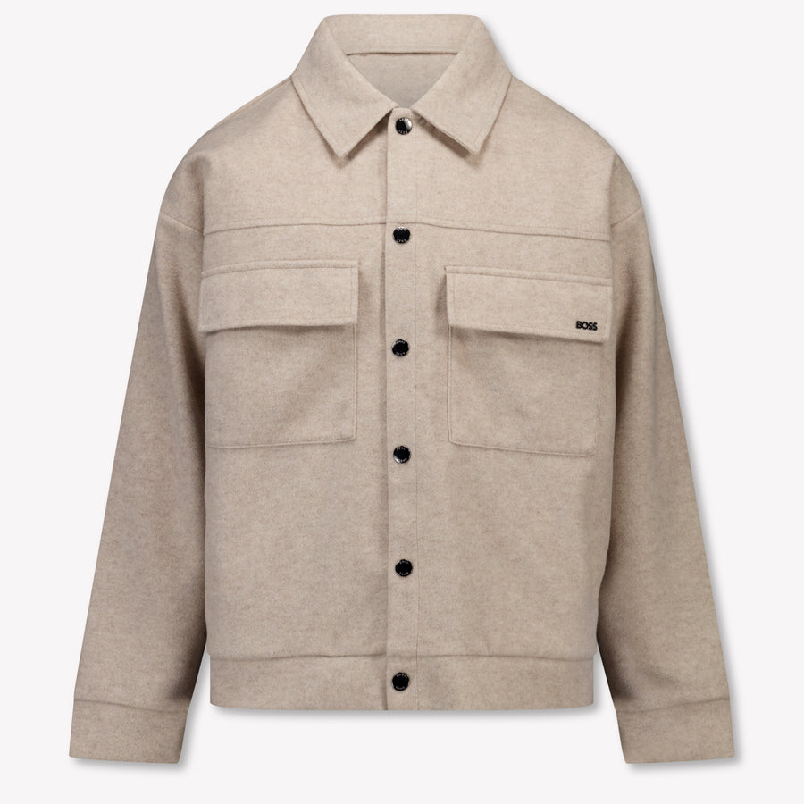 Boss Kids Boys Cardigan In Beige