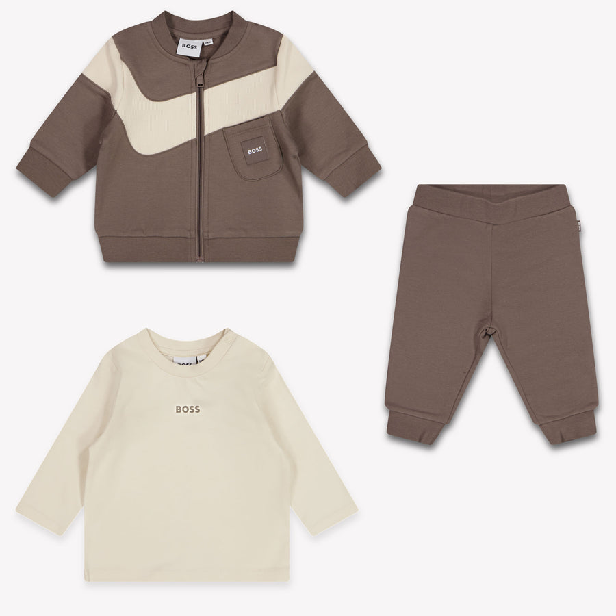 Boss Baby Boys Tracksuit in Taupe