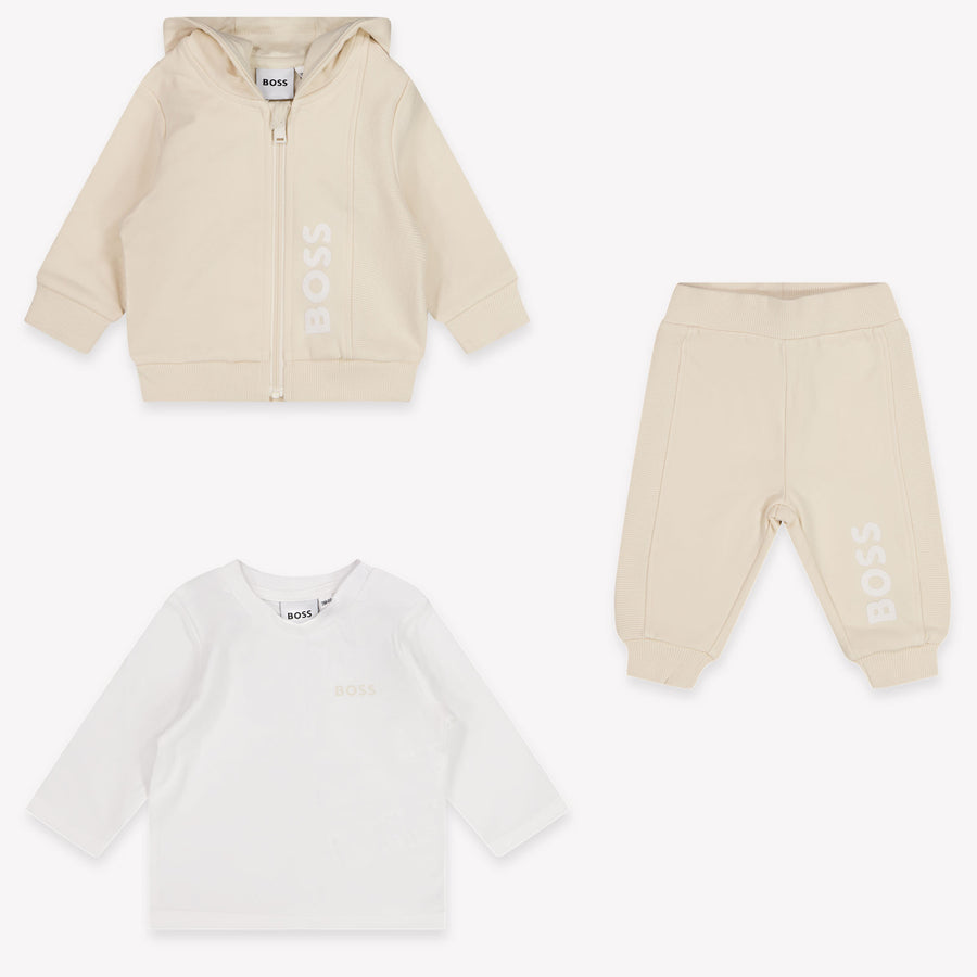 Boss Baby Boys Tracksuit in Light Beige