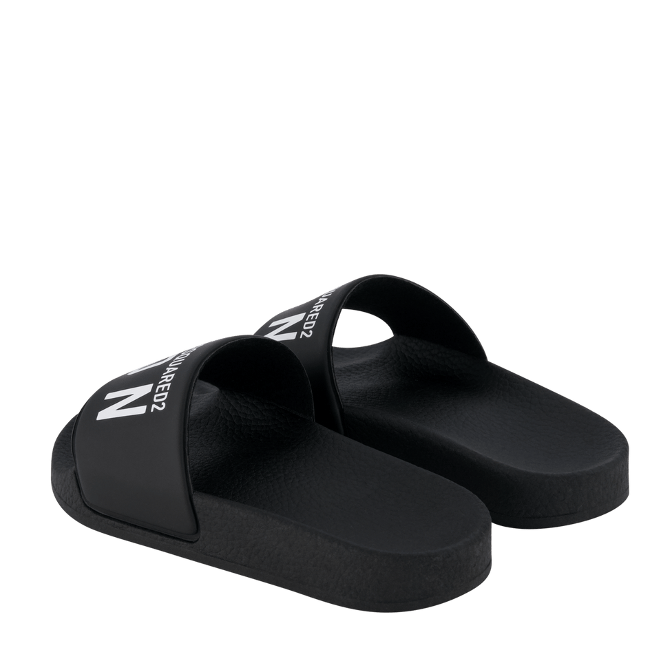 Dsquared2 Kinder Unisex Slippers Zwart