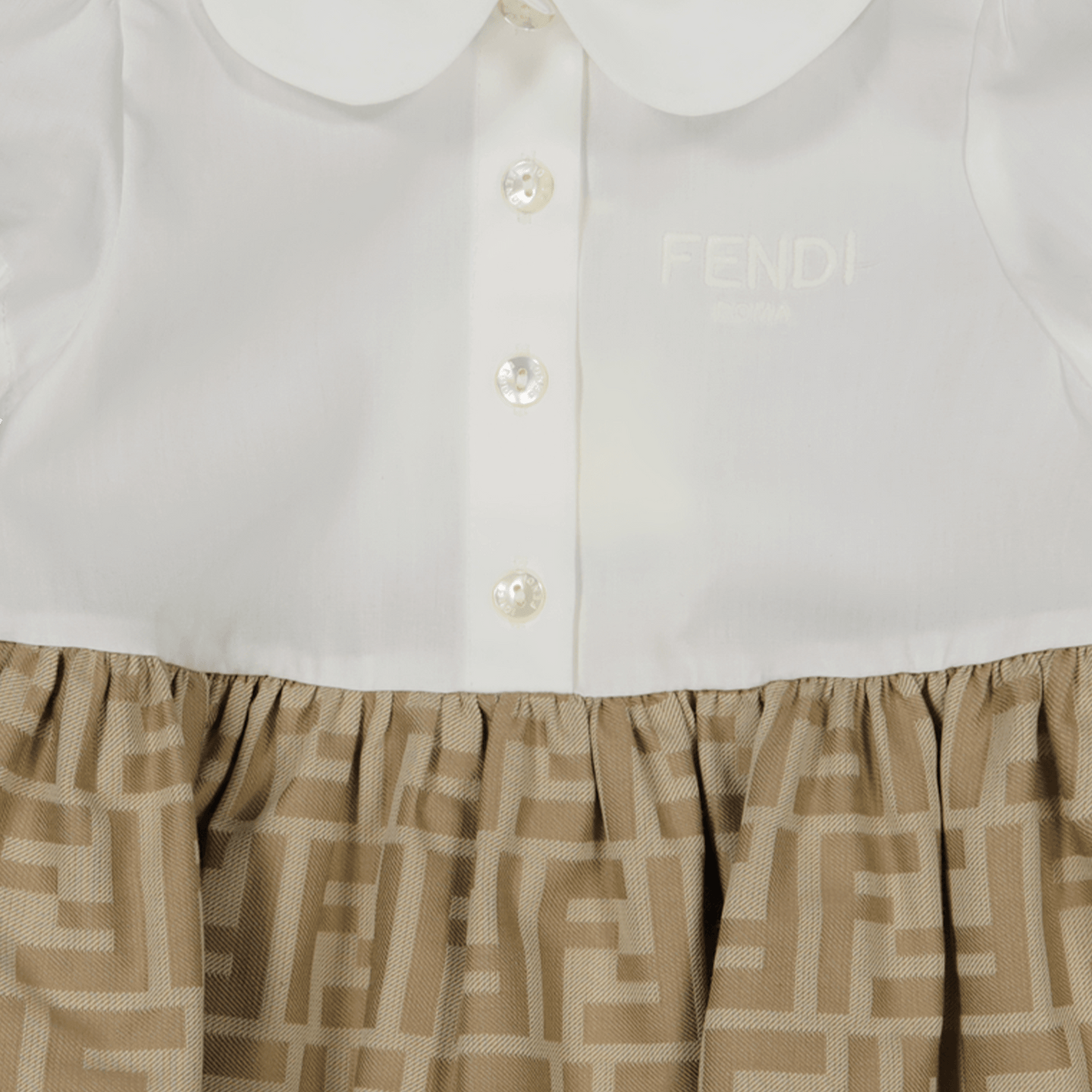 Fendi Baby Meisjes Jurkje Beige 3 mnd