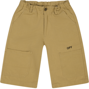 Off-White Kinder Jongens Shorts Beige 4Y
