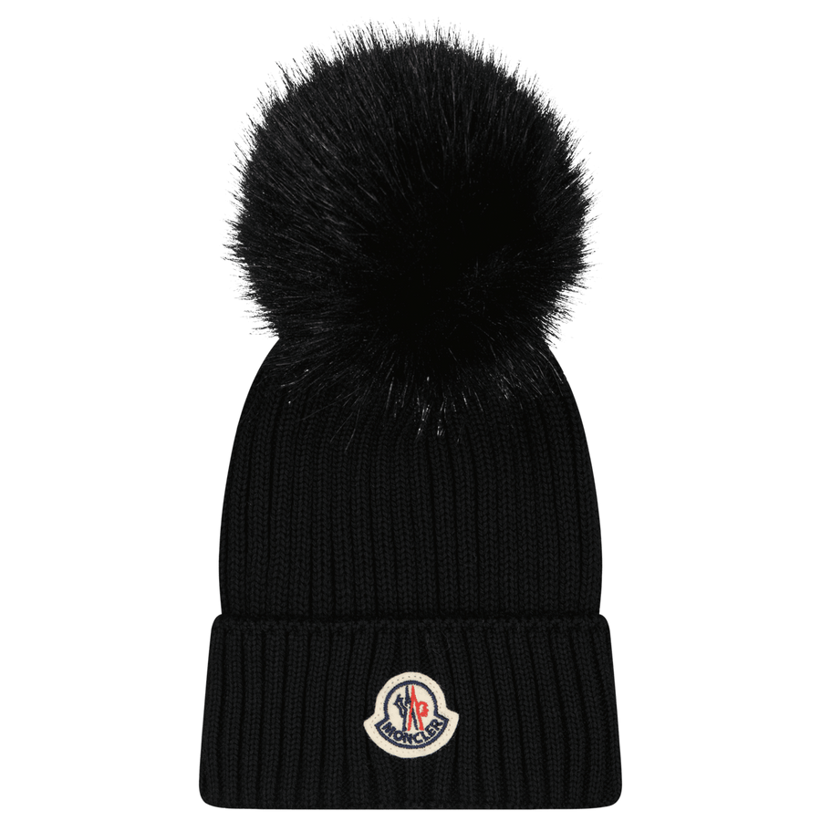 Moncler Kinder Meisjes Muts Zwart