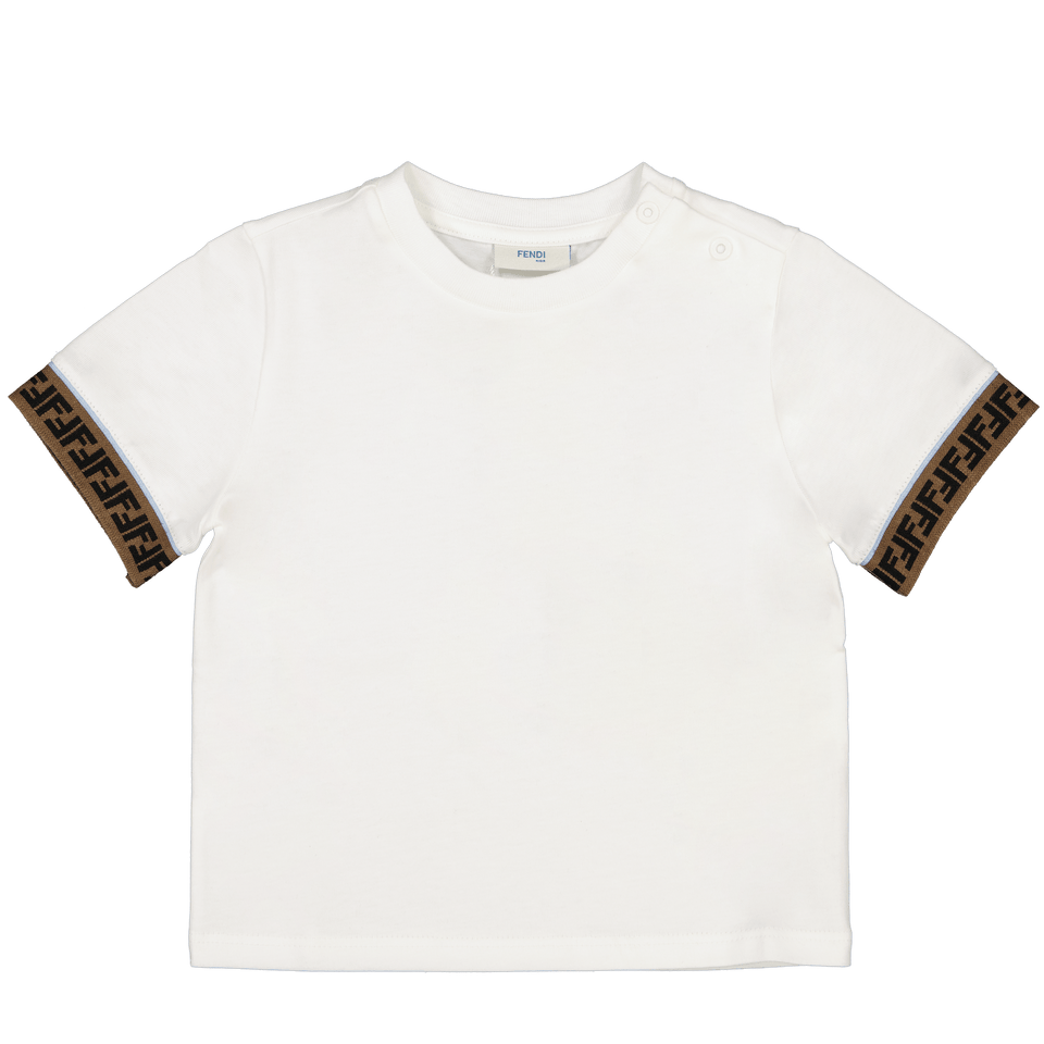 Fendi Baby Jongens T-Shirt In Wit