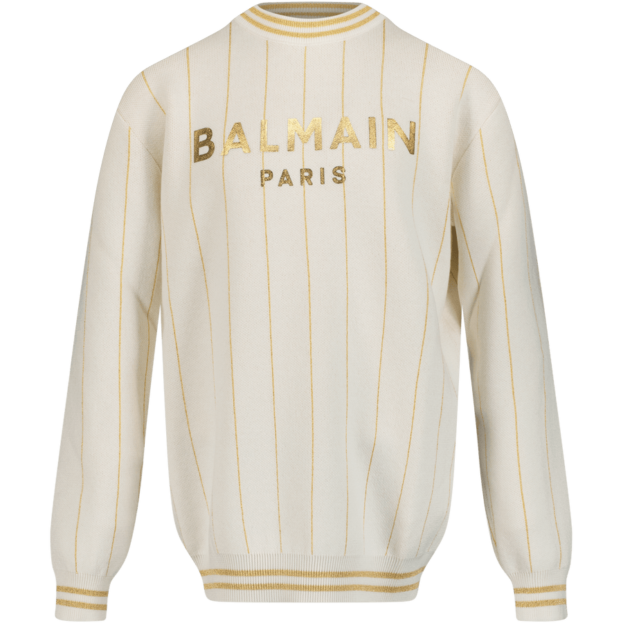 Balmain Unisex Kids Sweater Ecru