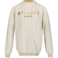 Balmain Kinder Unisex Trui Ecru 6Y