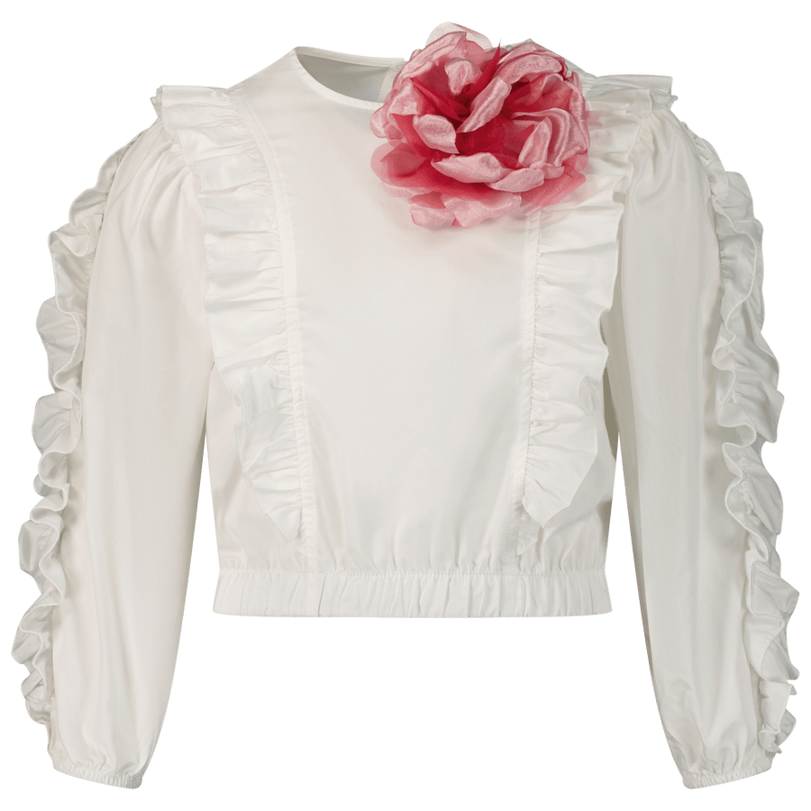 MonnaLisa Kinder Meisjes Blouse Wit